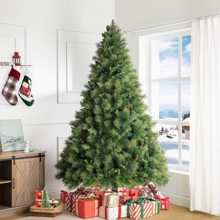 7.5ft Artificial Prelit Pine Cone Christmas Tree