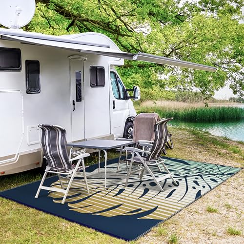 Outdoor Rug Waterproof Plastic Rugs for Patio (57.6 Sq Ft)