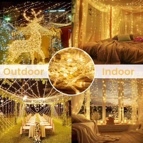 4 Pack 400 LED Battery Operated String Lights