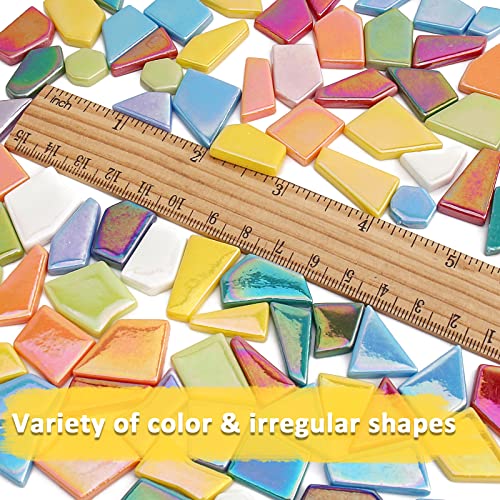 Iridescent Glass Mosaic Tiles for Crafts Bulk