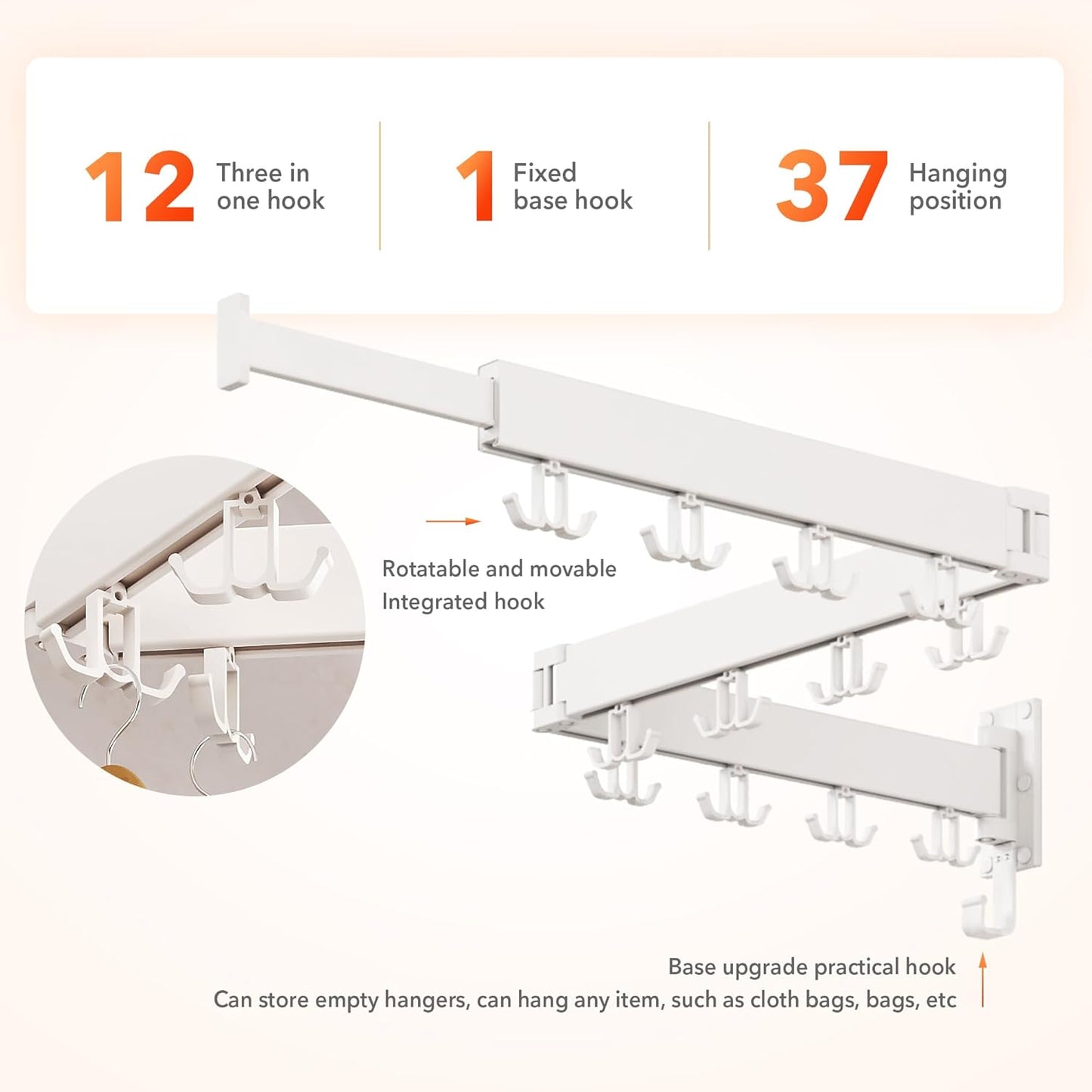 Clothes Drying Rack Wall Mounted,Drying Rack Clothing Wall Mount,Laundry Drying Rack,Collapsible Dying Racks for Laundry - NestledHome