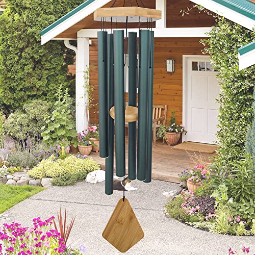 Memorial Wind Chimes 36 inch Green Deep Tone Sympathy Gift Patio Porch Home