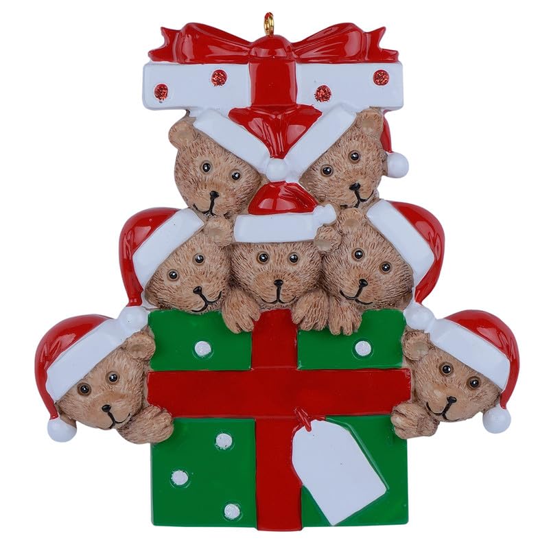 Personalized Bear Family of 7 Christmas Ornament 2026