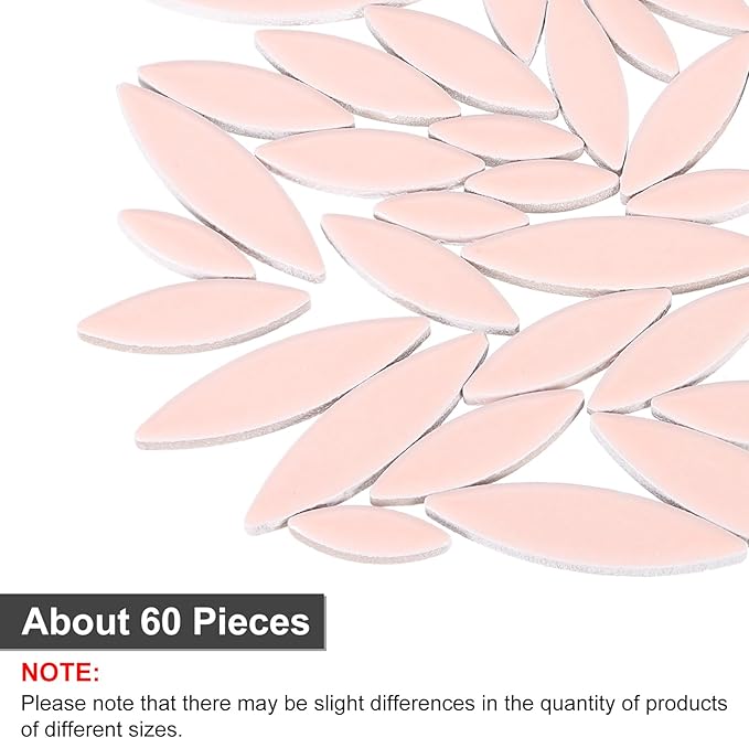 uxcell Ceramic Mosaic Tile, About 200g Teardrop Leaf Tile Mosaic Block for Handicrafts Artwork, Pink