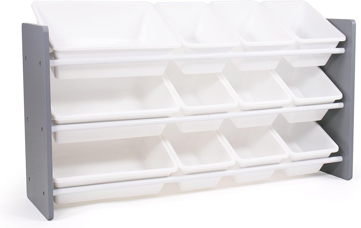 Humble Crew Made for Me Kids Toy Storage Organizer with 12 Storage Bins, Grey/White - NestledHome