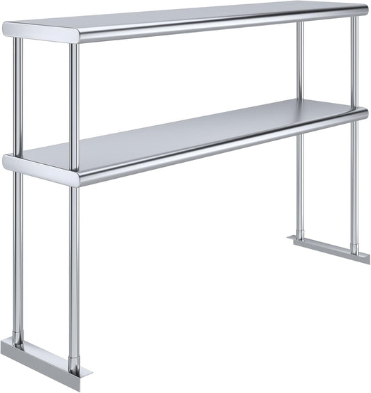 AmGood Double OverShelf Stainless Steel NSF - Many (48" Long x 12" Deep) - NestledHome