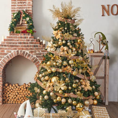 60mm 2.36" Christmas Ball Ornaments Shatterproof Christmas Ornaments Set Decorations for Xmas Tree Balls (34 Count)