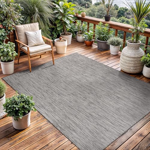 Washable Indoor Outdoor Rug 10x14 Weather Resistant Area Rugs Modern Solid for Porch Deck Balcony Backyard Patio Outside Carpet