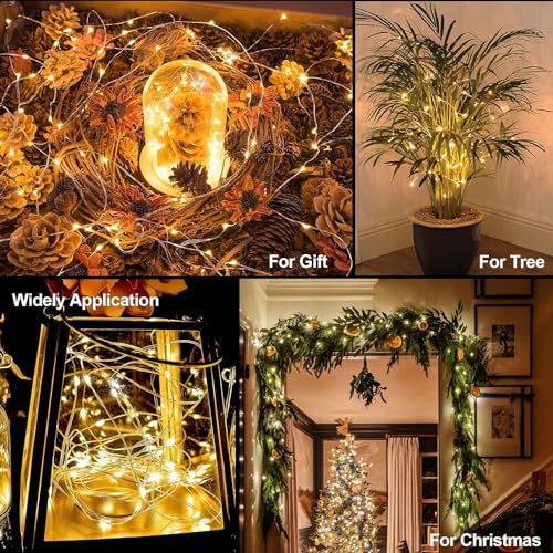 14 Pack Fairy Lights Battery Operated 7ft 20 LED String Lights Mini Twinkle Lights Silver Wire Firefly Starry Lights for DIY Craft Mason Jar Wedding Centerpiece Table Party Christmas Decor (14 Count)