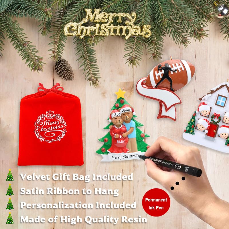 Personalized Teddy Bear Family of 3 Christmas Ornament 2026