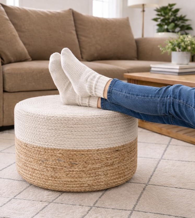 Jute Pouf Ottoman