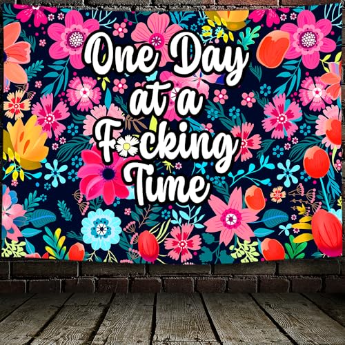 Blacklight Floral Quote Tapestry