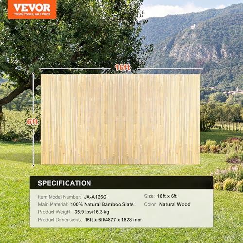 Natural Bamboo Privacy Fence Screen (96 Sq Ft)