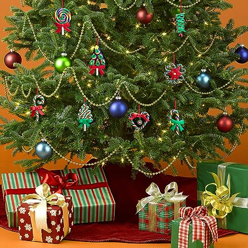 8 Pcs Rainbow Candy Cane Lollipop Ornaments (8 Count)