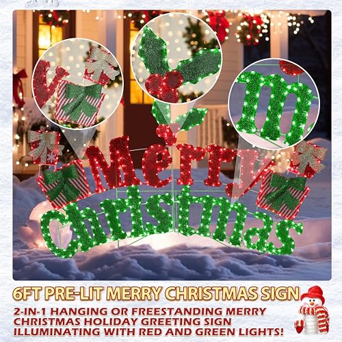 6FT Merry Christmas Sign for Decoration