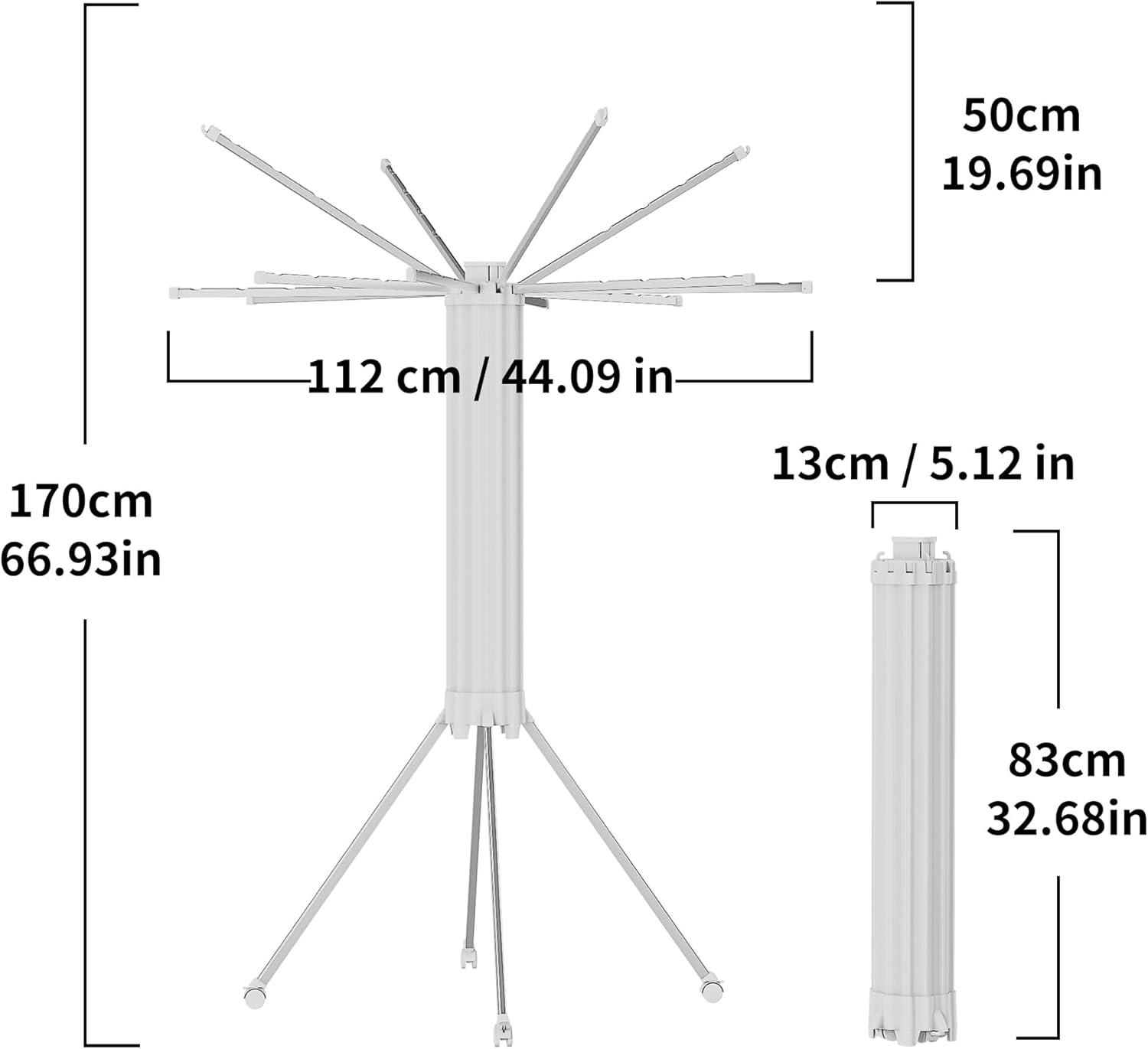 JOOM 4 Legs Single Layer Clothes Drying Rack, Garment Rack Portable and Foldable Space Saving Laundry Drying Rack - Drying Rack Clothing Floor Folding Balcony Bedroom Household Aluminum - NestledHome