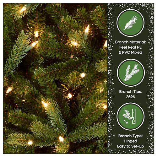 7.5ft Pre Lit Jersey Fraser Fir Medium Christmas Tree