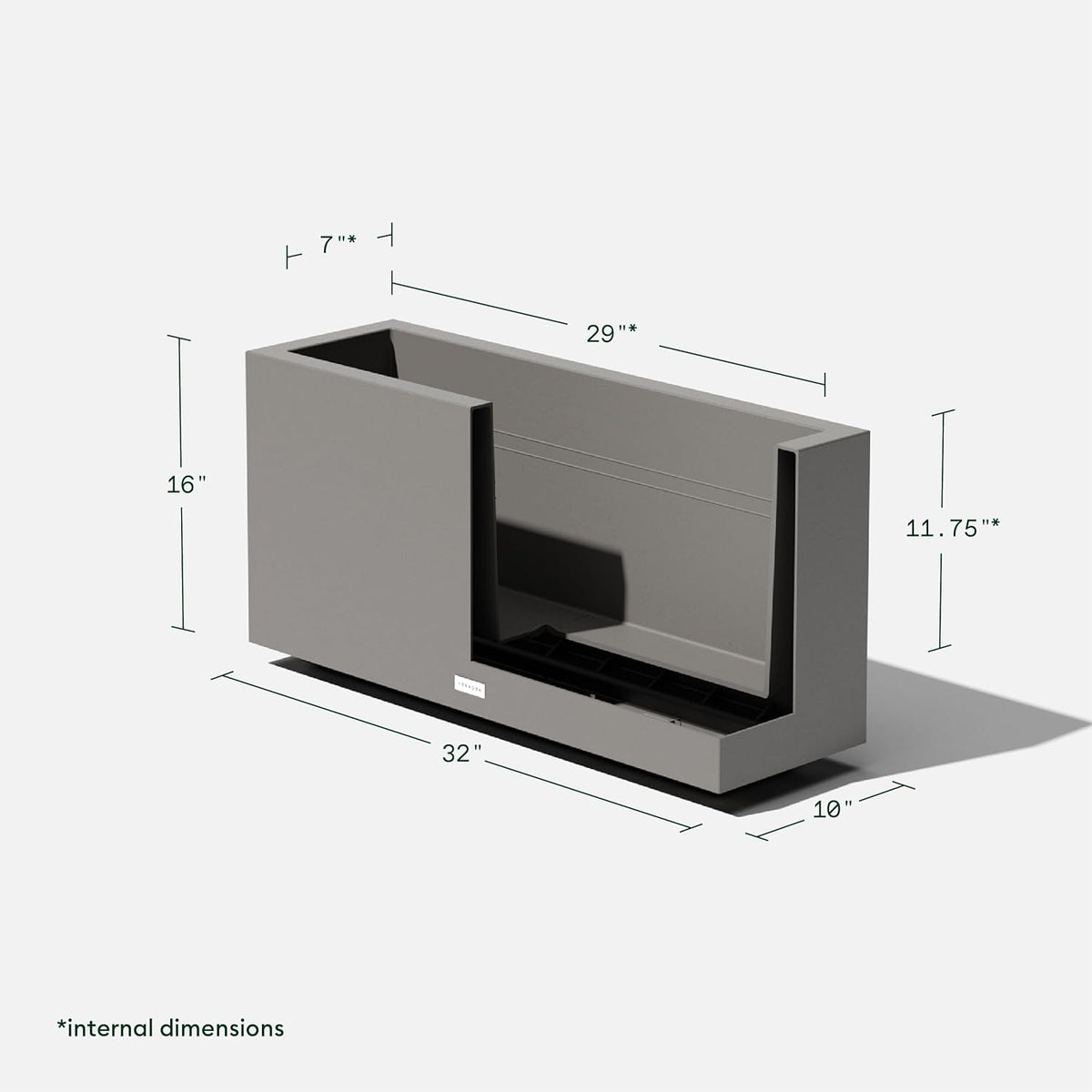 Veradek Block Series Long Box Planter - Large Rectangular Planter for Indoor or Outdoor Patio/Porch | Durable All-Weather Use with Drainage Holes | Modern Décor for Tall Plants, Flowers or Shrubs