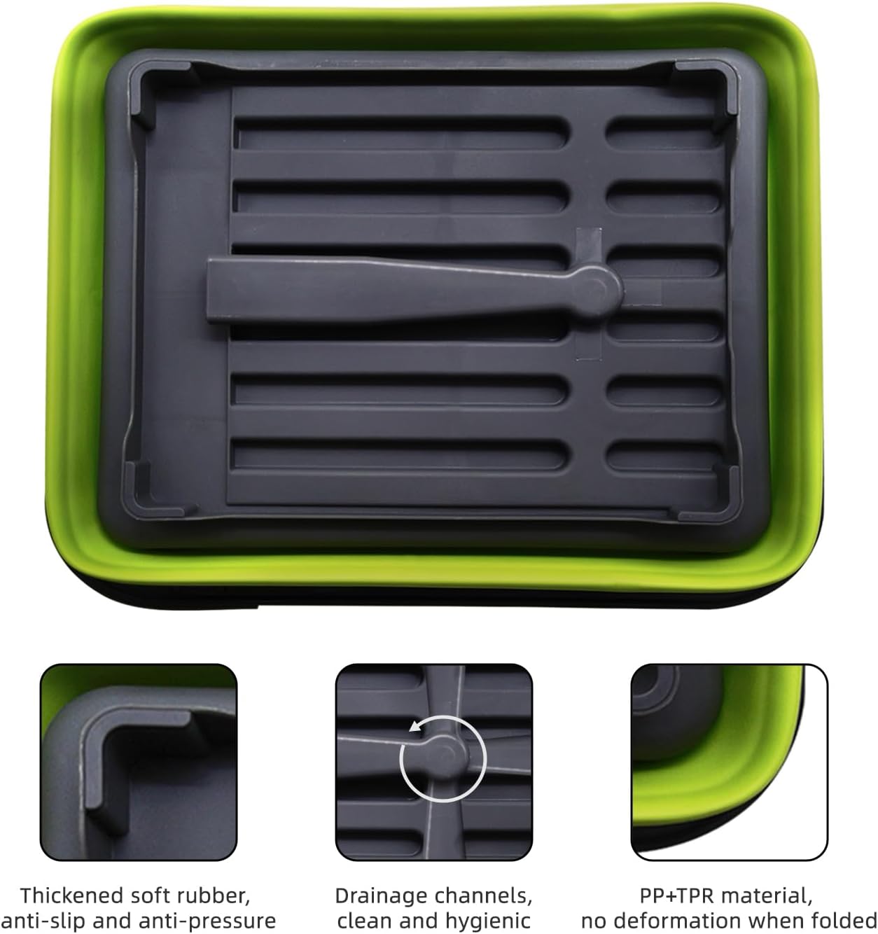 THANSTAR Collapsible Dish Drying Rack for RV Campers Portable Dinnerware Drainer Organizer for Kitchen Travel Trailer-Green - NestledHome