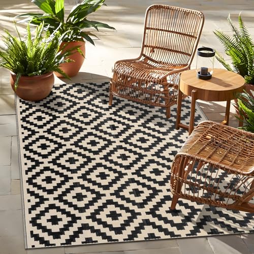 Outdoor Rug 4x6 ft Waterproof Reversible Mat