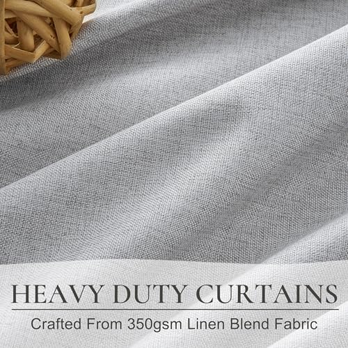 Light Grey Black Out 54 Inches Long Boho Small Curtains 2 Panels Set (2 Count)
