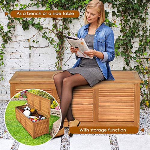46 Gallon Acacia Wood Deck Box