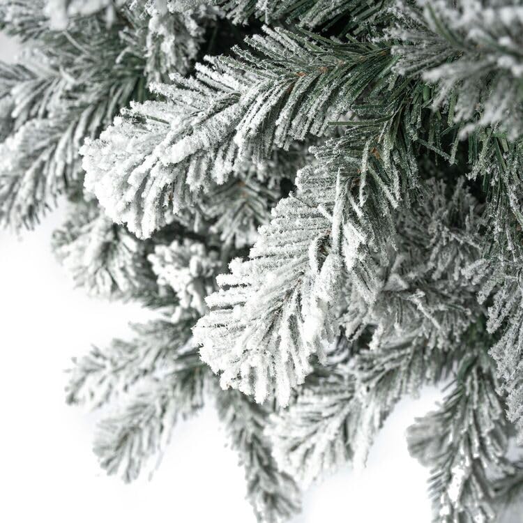 6.5ft Slim Snow Flocked Christmas Tree with Lights