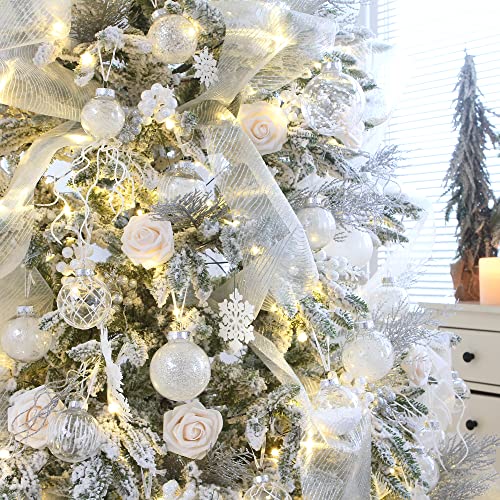20 Pack Clear Christmas Ball Ornaments with Fillers (20 Count)