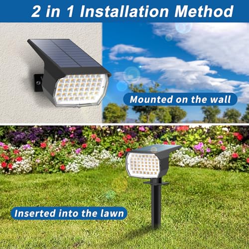 Solar Spot Light Outdoor Landscape Spotlights 6 Pack Warm White (6 Count)