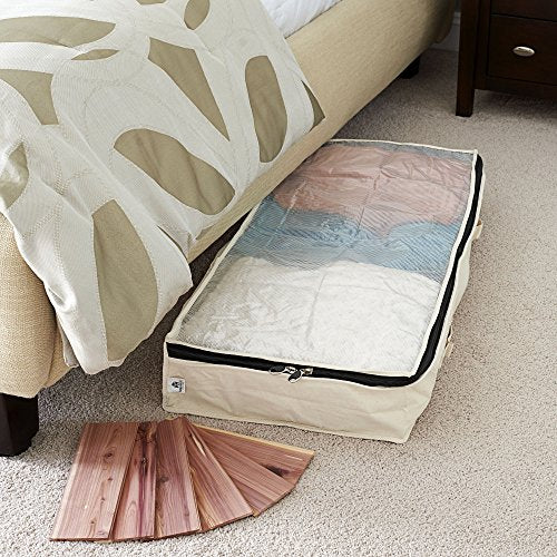 Cedarline Under Bed Storage Bag with Heavy‑Duty Cotton Canvas and Durable 3‑Sided Zipper
