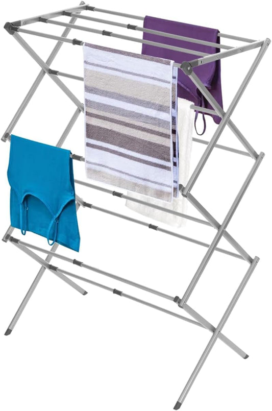 BLACK+DECKER Laundry Organization Expandable/Collapsible Clothes Drying Rack. Essential for Camping/Trailers or Anywhere You Air Dry Laundry. Oversized for Multiple Garments, (Grey) - NestledHome