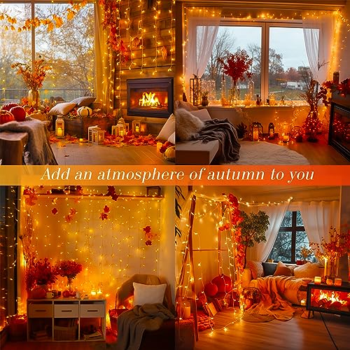 Connectable 100 LED Orange Halloween Lights Indoor with 8 Modes (33 Foot)