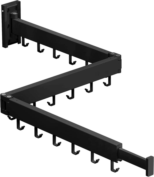 Clothes Drying Rack,Drying Rack Clothing,Luandry Drying Rack,Clothes Hanger Rack,Wall Mounted Luandry Rack,Folding Retractable,Frosted Stone Black Classic,ms-01 - NestledHome