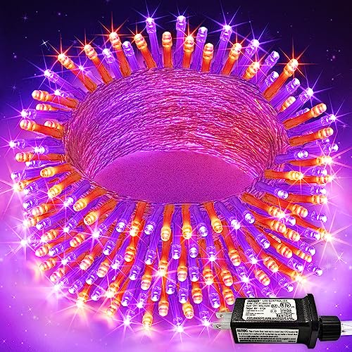 200 LED Halloween Lights Outdoor Orange & Purple Halloween Lights (66 Foot)
