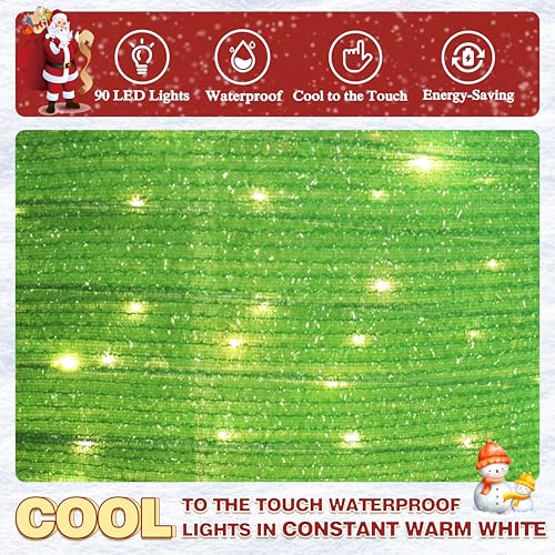 36 Inch Pop Up Christmas Ball with 90 LED Lights for Outdoor Xmas Decor (3 Count)
