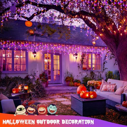 Orange and Purple Halloween Lights Outdoor (38.8 Foot)