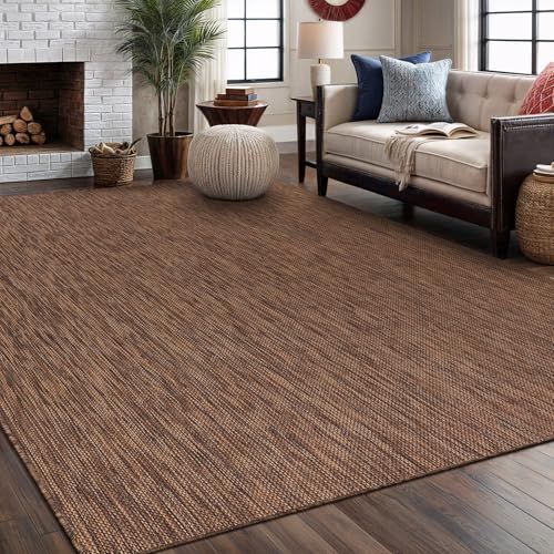 Washable Indoor Outdoor Rug 9x12 Weather Resistant Area Rugs Modern Solid for Porch Deck Balcony Backyard Patio Outside Carpet