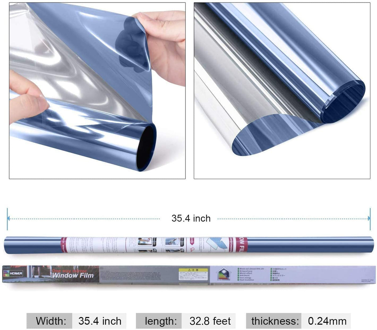 One Way Mirror Window Film (91.84 Sq Ft)
