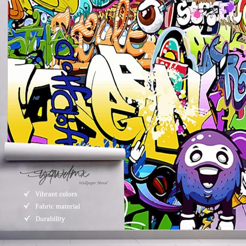 Nursery Color Graffiti Abstract Letters Bedroom Wallpaper XT16 L 180" x 115"