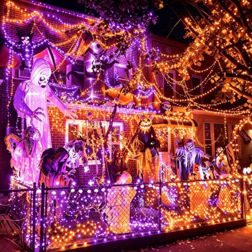 25FT Orange Purple Halloween String Lights (50 Count)