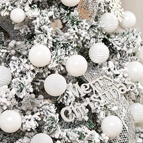 24ct White Christmas Ornaments for Tree Decorations (24 Count)