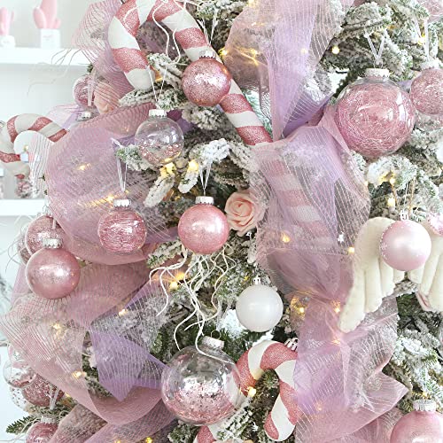 24 Pack Clear Christmas Ball Ornaments with Fillers (24 Count)