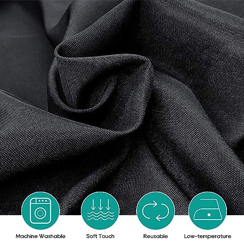 10 Pack 120 Inch Black Tablecloths for Round Tables (10 Count)