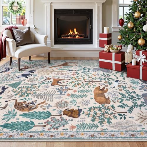 Jungle 8x10 Area Rugs for Living Room Bedroom Large Washable Rugs (80 Sq Ft)