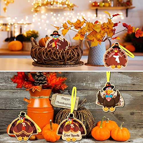8 Pcs Turkey Ornaments for Tree Felt Thanksgiving Tree Ornaments