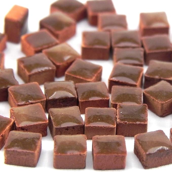 Mosaic Tiles for Crafts Bulk, Mini Ceramic Mosaic Tiles 1000 Pcs, 5mm or 0.19 inch Red Brown, RC02
