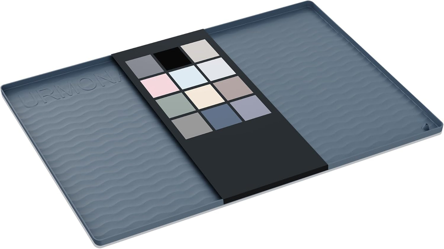URMONA Waterproof Silicone Under Sink Mat 31'' x 22'' Shelf Liner for Kitchen and Bathroom, Cabinet and Counter Protector, Storage and Organizers, Litter Mat, Pet Cat Puppy Essentials(Dark Grey) - NestledHome