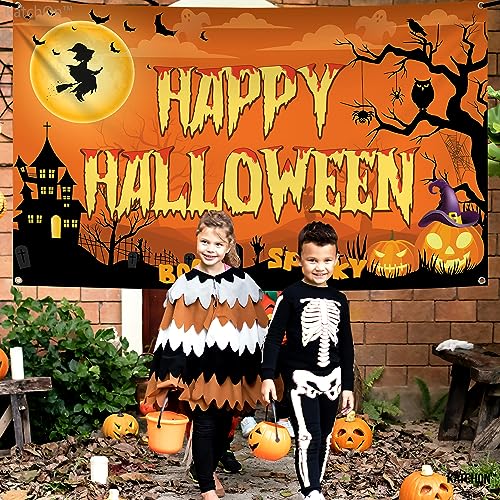 Spooky Happy Halloween Banner 72x44 Inch