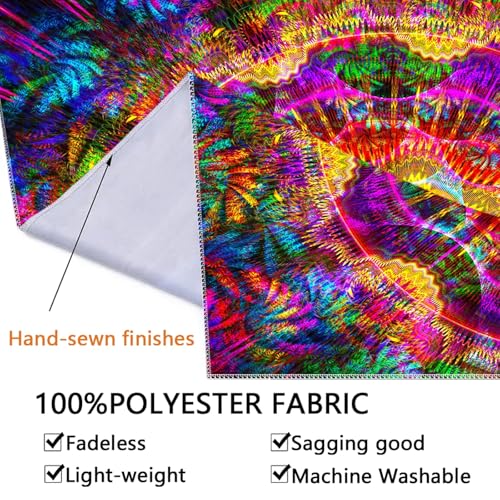 Blacklight Mandala Tapestry for Bedroom