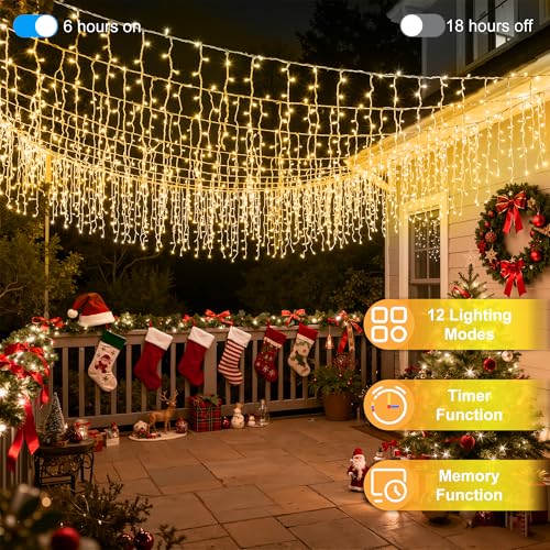 810 LED 82FT Christmas Icicle Lights
